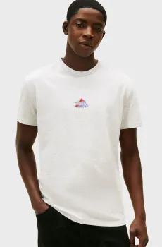 Мужская светло-серая футболка REG PEAKS Серый S Tommy Jeans DM0DM22311