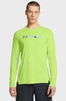Мужской салатовый лонгслив UA TRAIL RUN GRAPHIC LS Салатовый S Under Armour 1386707-304
