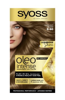 Безаммиачная стойкая краска для волос SYOSS Oleo Intense с маслом-активатором 6-80 Золотистый русый, 115 мл