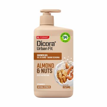 Питательный гель для душа Dicora Urban Fit Миндаль и орехи, с витамином В, 825 мл Питательный гель для душа Dicora Urban Fit Миндаль и орехи, с витамином В, 825 мл