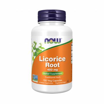 Корень солодки NOW foods Licorice Root 450 мг, 100 вегетарианских капсул Корень солодки NOW foods Licorice Root 450 мг, 100 вегетарианских капсул