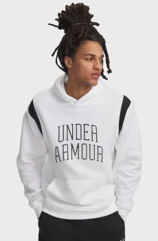 Мужское белое худи UA Rival Fleece Nov Hoodie Белый L Under Armour 6009353-100