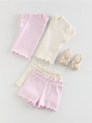 Reserved - Бавовняний комплект - пастельний рожевий - 787FS-03X