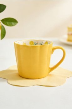 Керамічне горнятко з лимонним мотивом - жовтий