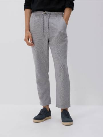 Reserved - Штани carrot fit із додаванням льону - темно-сірий - 5479L-90M Reserved - Штани carrot fit із додаванням льону - темно-сірий - 5479L-90M
