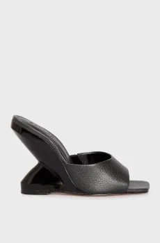 Женские черные кожаные мюли Черный 38 Schutz S2155400050004U