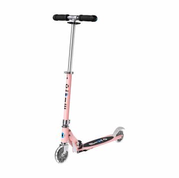 Детский самокат Micro Sprite LED двухколесный, складной, неоновая роза, от 5 лет (SA0235)