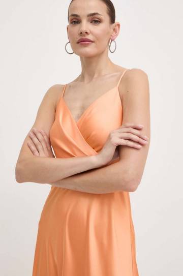 Платье Marella цвет оранжевый maxi расклешённое 2413221502200 Платье Marella цвет оранжевый maxi расклешённое 2413221502200
