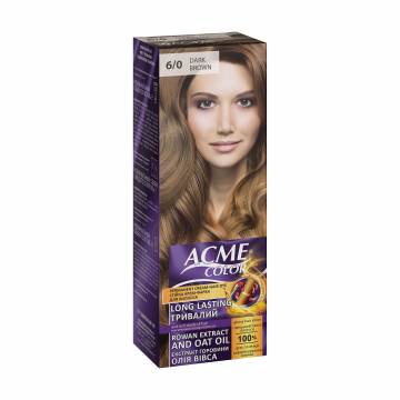 Стойкая крем-краска для волос Acme Color Permanent Cream-Hair Dye 6/0 Dark Brown, 115 мл Стойкая крем-краска для волос Acme Color Permanent Cream-Hair Dye 6/0 Dark Brown, 115 мл