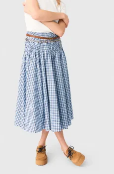 Женская юбка в клетку Разноцветный 34 MAJE MFPJU01586_Blue check print