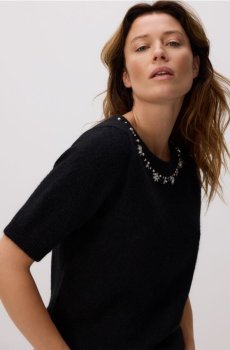 Reserved - Джемпер з оздобною аплікацією - чорний - 192HI-99X