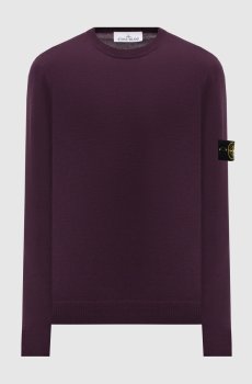 Фиолетовый джемпер из шерсти с логотипом
