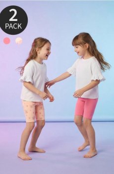 Набір з 2 бавовняних легінсів - різнобарвний