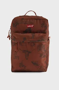 Мужской коричневый рюкзак с узором Коричневый ONESIZE Levi’s® D5463;0018