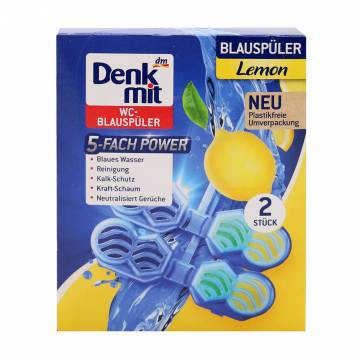 Туалетный блок для унитаза DenkMit Lemon, 2 шт