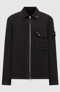 Черная куртка джинсовая с патчем логотипа