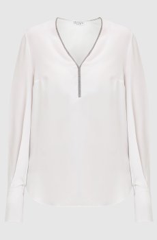 Шелковая блуза с цепочками