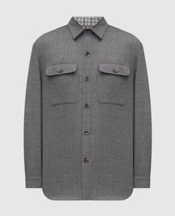 Серая рубашка из шерсти