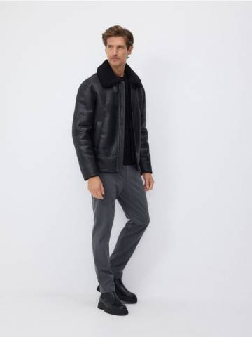 Reserved - Штани-чиноси slim із додаванням віскози - антрацитовий - ZV065-86M Reserved - Штани-чиноси slim із додаванням віскози - антрацитовий - ZV065-86M