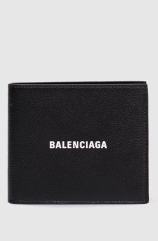 Черный кожаный портмоне с логотипом