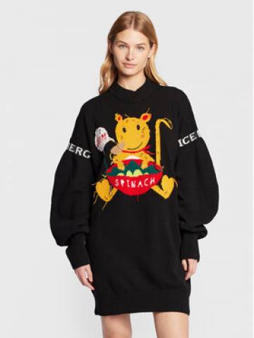 Iceberg Трикотажна сукня 22II2P0AH037079 Чорний Regular Fit Iceberg Трикотажна сукня 22II2P0AH037079 Чорний Regular Fit