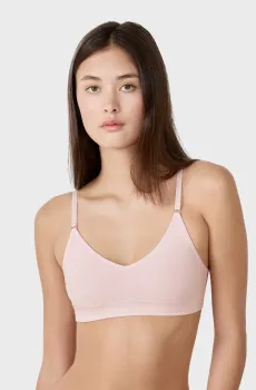 Женский пудровый топ-брасьер AMANDE Розовый L Etam 6515598