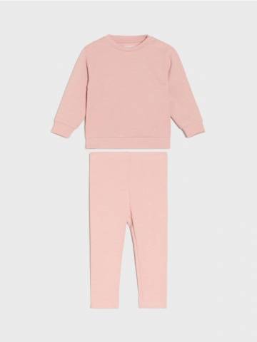 Комплект зі світшоту й легінсів - пастельний рожевий Комплект зі світшоту й легінсів - пастельний рожевий