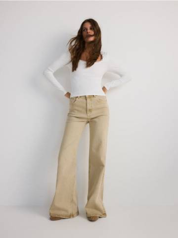 Reserved - Лонгслів з бантом - кремовий - 371FS-01X