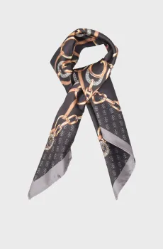 Женский черный платок с узором Черный ONESIZE Guess AW5415.POL03;BLA