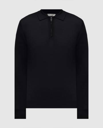 Черное поло из шерсти