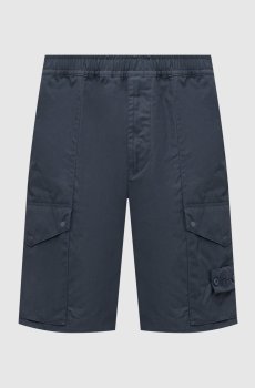 Синие шорты карго с патчем логотипа