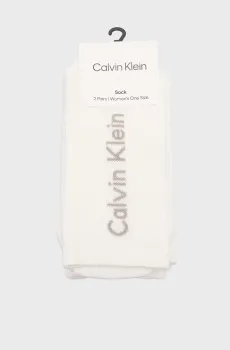 Женские белые носки (2 пары) BACK Белый ONESIZE Calvin Klein 701235379