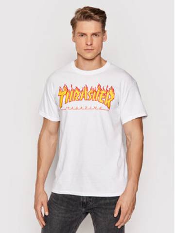 Thrasher Футболка Flame Білий Regular Fit Thrasher Футболка Flame Білий Regular Fit