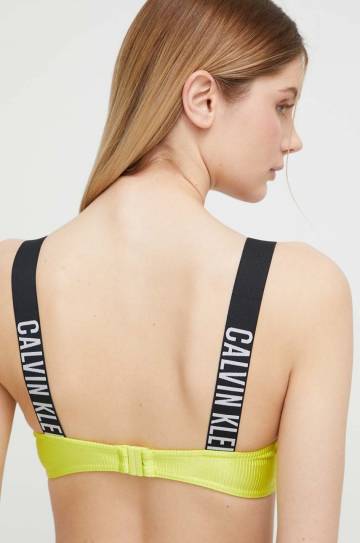 Купальный бюстгальтер Calvin Klein цвет зелёный мягкая чашечка Купальный бюстгальтер Calvin Klein цвет зелёный мягкая чашечка