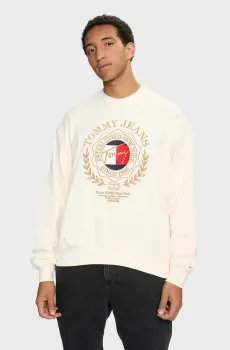Мужской белый свитшот TJM BXY PRP EXPLR LUXE CREW EXT Белый XL Tommy Jeans DM0DM19243