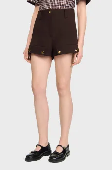 Женские темно-коричневые шорты Carpenter Коричневый 38 Sandro SFPSH00515_Brown