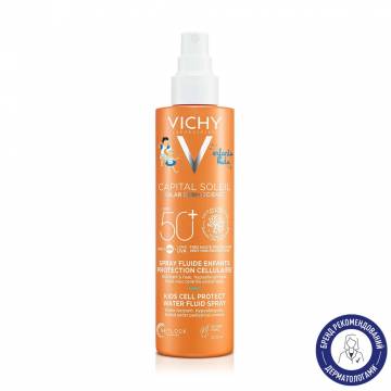 Солнцезащитный водостойкий спрей-флюид Vichy Capital Soleil детский, для чувствительной кожи, SPF 50+, 200 мл