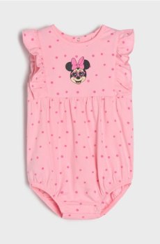 Бавовняне боді з принтом Minnie Mouse - рожевий