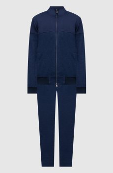 Синий спортивный костюм с льном