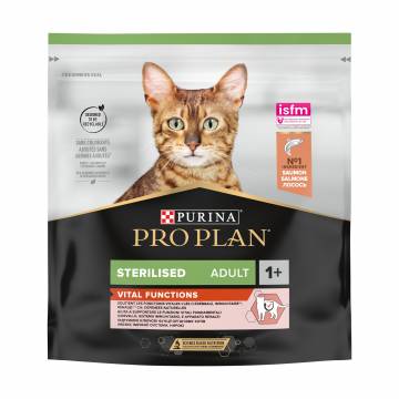Сухой корм для взрослых стерилизованных кошек Pro Plan Sterilised Adult 1+ Vital Functions с лососем, 400 г Сухой корм для взрослых стерилизованных кошек Pro Plan Sterilised Adult 1+ Vital Functions с лососем, 400 г