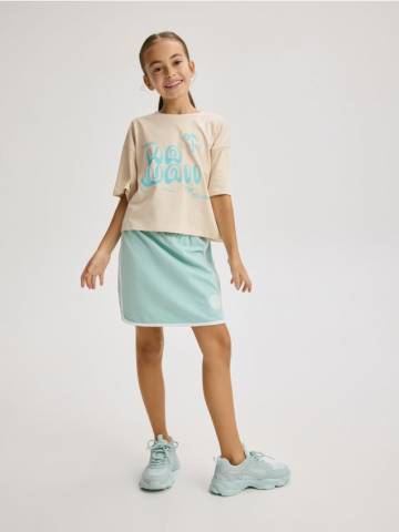 Reserved - Спідниця з вишивкою - блідо-бірюзовий - 411DA-06X