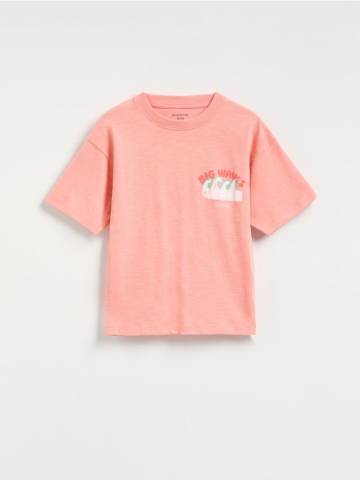 Reserved - Футболка з принтом - кораловий - 475ED-32X Reserved - Футболка з принтом - кораловий - 475ED-32X