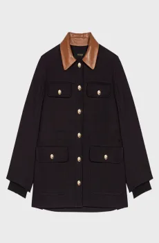 Женская черная рубашка-пальто Черный 38 MAJE MFPOU01350_Black