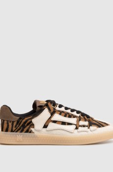 Коричневые кроссовки Zebra pacific bones в анималистичный принт