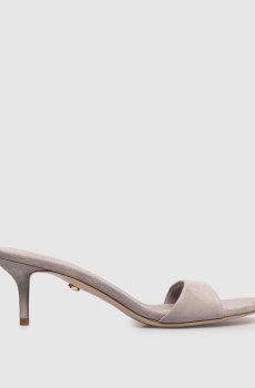 Серые замшевые мюли