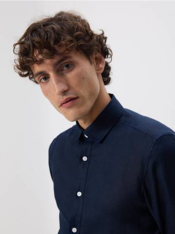 Reserved - Лляна сорочка regular fit - темно-синій - 8005H-59X Reserved - Лляна сорочка regular fit - темно-синій - 8005H-59X