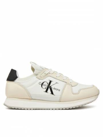 Calvin Klein Jeans Снікерcи Runner Sock Laceup Ml Lth YW0YW01616 Білий Calvin Klein Jeans Снікерcи Runner Sock Laceup Ml Lth YW0YW01616 Білий