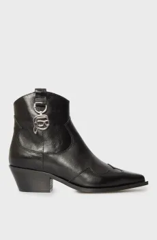 Женские черные кожаные казаки KANSAS Черный 39 Karl Lagerfeld KL33265