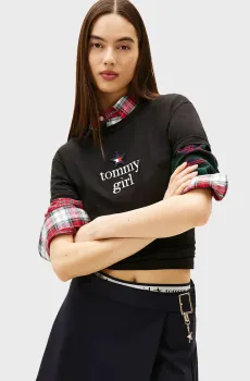 Женская черная футболка TOMMY GIRL STAR Черный S Tommy Jeans DN0DN00094