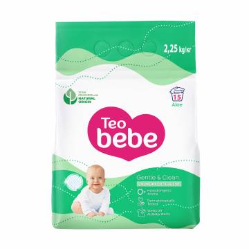 Стиральный порошок Teo Bebe Gentle & Clean Aloe для детских вещей, 15 стирок, 2.25 кг Стиральный порошок Teo Bebe Gentle & Clean Aloe для детских вещей, 15 стирок, 2.25 кг
